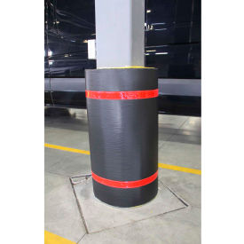 Innoplast, Inc CW-36-BKR 44"H X 36"W Soft Nylon Column Protector -  Black Cover/Red Tapes image.