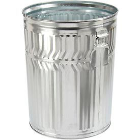 Witt Company WCD32C Witt Industries Commercial Duty Outdoor Galvanized Steel Corrosion Resistant Trash Can,32 Gal,Silver image.