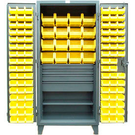 Strong Hold Products 36-BBS-241-4DB Strong Hold® Heavy Duty Bin Cabinet 36-BBS-241-4DB - With 110 Bins And Drawers 36x24x78 image.