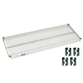 Nexelate Silver Epoxy Wire Shelf 60 x 24 with Clips