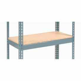 Global Industrial B2297749 Global Industrial™ Additional Shelf, Double Rivet, Wood Deck, 36"W x 18"D, Gray, USA image.