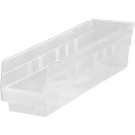 Quantum Storage Systems QSB100CL Plastic Nesting Storage Shelf Bin QSB100CL 2-3/4"W x 11-5/8"D x 4"H Clear image.