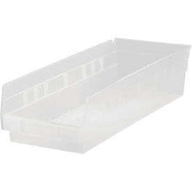 plastic nesting storage shelf bin qsb110cl 11-1/8"w x 17-7/8"d x 4"h clear 