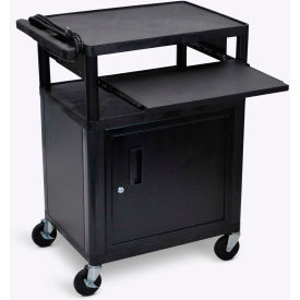 Luxor Security AV Cart with Pull-Out Laptop Shelf view 2