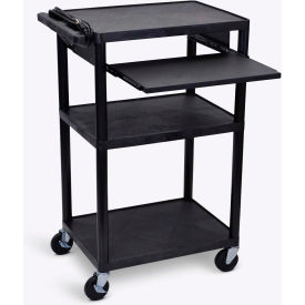 Luxor Plastic Audio Visual Cart with Pull-Out Laptop Shelf 42 Luxor Plastic Audio Visual Cart with Pull-Out Laptop Shelf 42