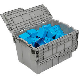 Lewis Bins FP182-GY ORBIS Flipak® Distribution Container FP182  - 21-13/16 x 15-3/16 x 12-7/8 Gray image.