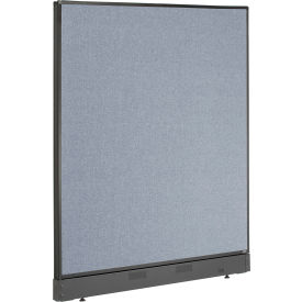 Global Industrial 240225PBL Interion® Office Partition Panel with Pass-Thru Cable, 48-1/4"W x 46"H, Blue image.