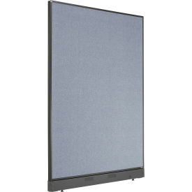 Global Industrial 238637PBL Interion® Office Partition Panel with Pass-Thru Cable, 48-1/4"W x 64"H, Blue image.