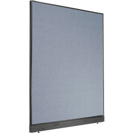 Global Industrial 238640PBL Interion® Office Partition Panel with Pass-Thru Cable, 60-1/4"W x 76"H, Blue image.