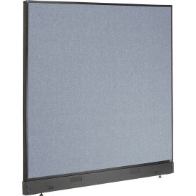 Global Industrial 240226NBL Interion® Non-Electric Office Partition Panel with Raceway, 60-1/4"W x 46"H, Blue image.