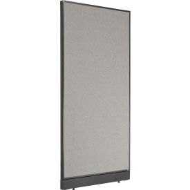 Global Industrial 238636PGY Interion® Office Partition Panel with Pass-Thru Cable, 36-1/4"W x 76"H, Gray image.