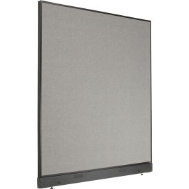 Global Industrial 238639PGY Interion® Office Partition Panel with Pass-Thru Cable, 60-1/4"W x 64"H, Gray image.