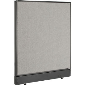 Global Industrial 240224NGY Interion® Non-Electric Office Partition Panel with Raceway, 36-1/4"W x 46"H, Gray image.