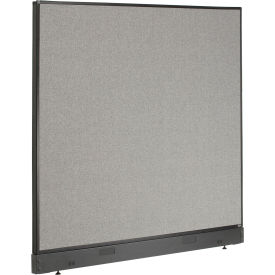 Global Industrial 240226NGY Interion® Non-Electric Office Partition Panel with Raceway, 60-1/4"W x 46"H, Gray image.