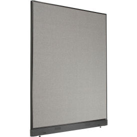 Global Industrial 238640NGY Interion® Non-Electric Office Partition Panel with Raceway, 60-1/4"W x 76"H, Gray image.