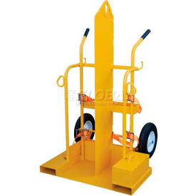 Fire Protection Welding Cylinder Cart CYL-2-FP Pneumatic Wheels 28 x 36-1/4 x 69-1/8