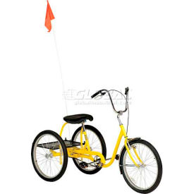 Vestil Manufacturing IBIKE-3-DCHH-Y Medium Duty Industrial Tricycle 350 lb Capacity Single Speed Coaster Brake Yellow image.