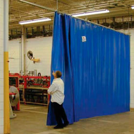 Global Industrial 985537 TMI Solid Blue Curtain Wall Partition, 6" x 12" image.
