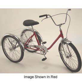 Worksman Trading Corp EXEC-CB-ELECTRIC BLUE Executive Med-Duty Tricycle 275Lb Cap. 1Speed Coaster Brake w/Rear Basket E.Blue image.