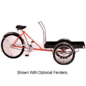 Worksman Trading Corp STPT-ORANGE Front-Loader Tricycle 500 Lb Capacity w/Platform 37" Axle Orange image.
