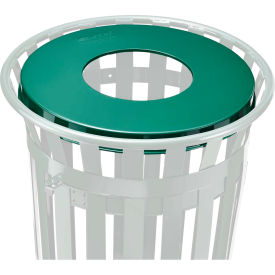 Global Industrial 260CP782 Global Industrial™ Steel Flat Lid For 36 Gallon Trash Can, Green image.