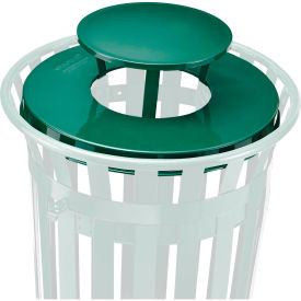 Global Industrial 260CP786 Global Industrial™ Steel Rain Bonnet Lid For 36 Gallon Trash Can, Green image.