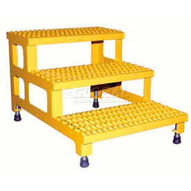 Vestil Manufacturing ASP-24-3 ASP-24-3 Adjustable Height Step Stand, Carbon Steel 24"W x 36"L image.