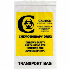 Laddawn Products Co 4056 Reclosable Chemotherapy Drug Transport Bags, 6"W x 9"L, 2 Mil, Clear, 1000/Pack image.