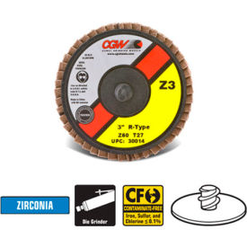 CGW Camel Grinding Wheels Inc. 30012 CGW Abrasives 30012 Abrasive Quick Change 3" TR 40 Grit Zirconia image.