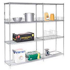 Global Industrial 796201 Nexel® 4 Shelf, Poly-Z-Brite® Wire Shelving Unit, Starter, 60"W x 14"D x 54"H image.