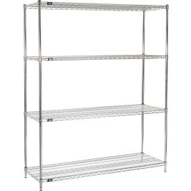 Global Industrial 796171 Nexel® 4 Shelf, Chrome Wire Shelving Unit, Starter, 72"W x 21"D x 74"H image.