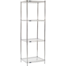 Global Industrial 796159 Nexel® 4 Shelf, Chrome Wire Shelving Unit, Starter, 30"W x 21"D x 74"H image.