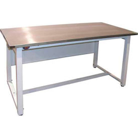 Pro Line LHD6030SS Pro-Line Industrial Workbench W/ Fixed Leg & Stainless Steel Square Edge, 60"W x 30"D, White image.