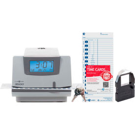 Pyramid Time Systems 3500 Multi-Purpose Time Clock & Document Stamp, with 25 Cards, Ribbon & 2 Keys