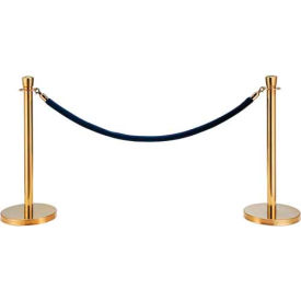 Global Industrial 269385BL Global Industrial™ Blue Velour Rope 59" With Ends For Portable Gold Post image.