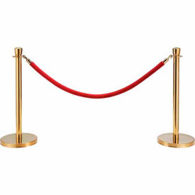 Global Industrial 269385RD Global Industrial™ Red Velour Rope 59" With Ends For Portable Gold Post image.