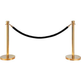 Global Industrial 269385BK Global Industrial™ Black Velour Rope 59" With Ends For Portable Gold Post image.