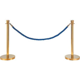 Global Industrial 269386BL Global Industrial™ Blue Vinyl Braided Rope 59" With Ends For Portable Gold Post image.