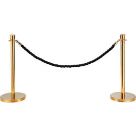 Global Industrial 269386BK Global Industrial™ Black Vinyl Braided Rope 59" With Ends For Portable Gold Post image.