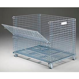 Nashville Wire Products GC404836S4 Folding Wire Container GC404836S4 48x40x42-1/2 3000-4000 Lb. Cap. Drop Gate 48"Side image.