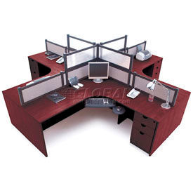 Desks Office Collections Storlie 4 Person L Desk Workstation