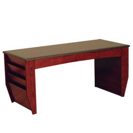 Wooden Mallet DM2-BGMH Wooden Mallet Coffee Table With Magazine Rack - 46-1/2" - Mahogany image.