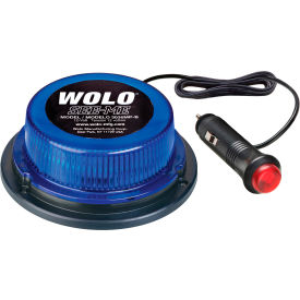 Wolo Mini Warning Light Super Bright LEDs, Blue Lens - 3036Mp-B