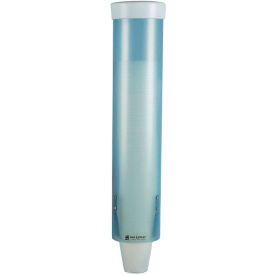 San Jamar C3165FBL Medium Pull-Type Water Cup Dispensers, Frosted Blue image.