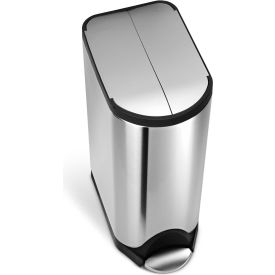 Simplehuman CW1824 simplehuman® Butterfly Step Can - 8 Gallon Brushed SS image.