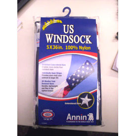 Annin & Co 273 Nylon USA Windsock 5" Dia. X 36" image.