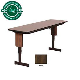 Correll Inc SPA2460PX-01 Correll Folding Seminar Table - Adjustable Height - 24"x 60" Walnut  image.