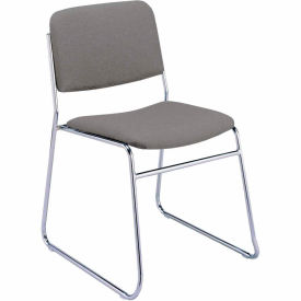 Kfi 310CH-9402 LIGHT GREY VINYL KFI Armless Stack Chair with Sled Base - Light Gray Vinyl image.