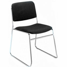 Kfi 310CH-9202 BLACK VINYL KFI Armless Stack Chair with Sled Base - Black Vinyl image.