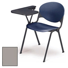 Kfi 2000-P06-WTR COOL GREY Designer Stacking Arm Chair Desk w/ Right Handed Tablet  - Cool Gray Seat & Back image.